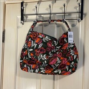 Vera Bradley Floral Hobo Bag - Green and Pink